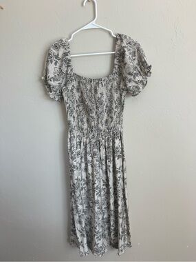 Smocked Puff Sleeve Midi dress/cottagecore